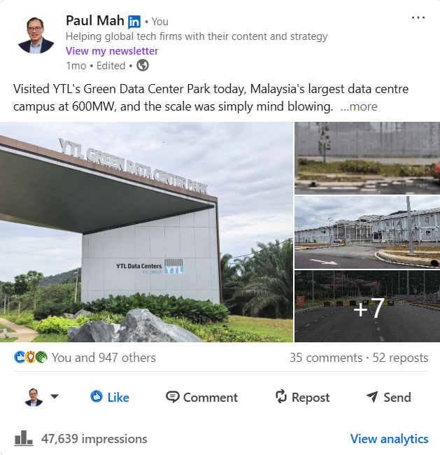 LinkedIn post with high engagement